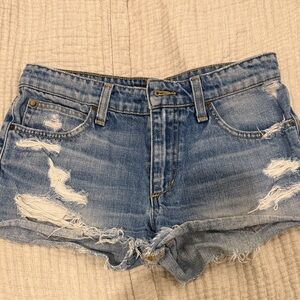 Joe's Jeans Light Blue Distressed Jean Shorts